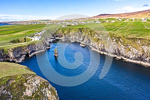 Aerial view of the pier in Malin Beg - County Donegal - Ireland