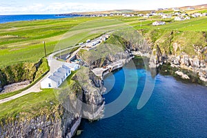 Aerial view of the pier in Malin Beg - County Donegal - Ireland