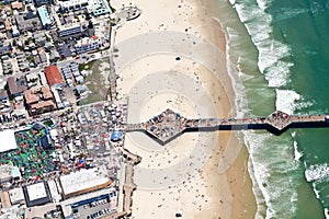 Aerial view of pier at Pismo Beach, CA