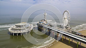 Aerial view on the Pier in Scheveningen photo