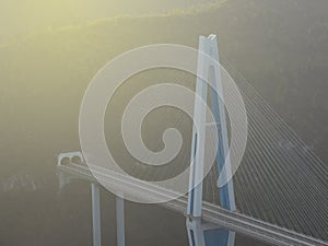 Aerial view of Pingtang bridge in Guizhou, China