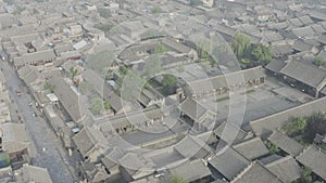 Aerial View of Pingyao Ancient City, A Traditional Chinese Old City in Shanxi