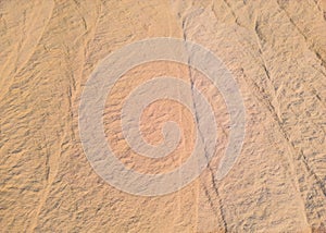 Aerial view of pink salt lake. Salt production plants evaporated brine pond in a salt lake.