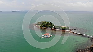 Aerial view of pirate island, Dao Hai Tac, in the southern coast of Vietnam.
