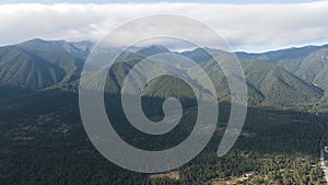 Aerial view of Pirin Mountain near town of Bansko, Bulgaria