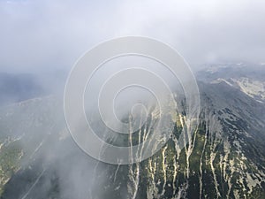 Aerial view of Pirin Mountain near Vihren Peak, Bulgaria