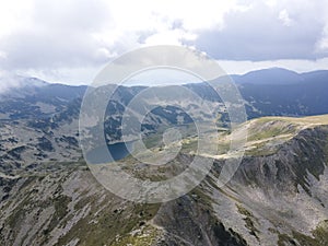 Aerial view of Pirin Mountain near Vihren Peak, Bulgaria