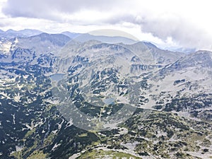 Aerial view of Pirin Mountain near Vihren Peak, Bulgaria