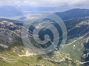 Aerial view of Pirin Mountain near Vihren Peak, Bulgaria