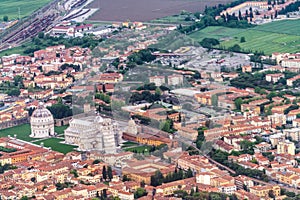 Aerial view of Pisa Tower and Field of Miracles