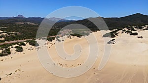 Aerial view, Piscinas beach, Sardinia, Italy