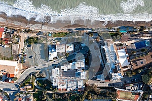Aerial view of Pissouri resort village. Limassol District, Cyprus