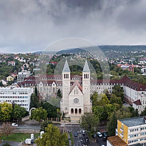 Aerial view of Piusz Church