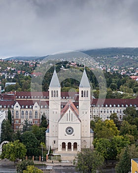 Aerial view of Piusz Church