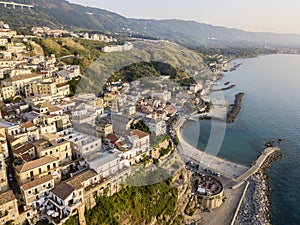 Aerial View of Pizzo Calabro, harbor, Calabria, Italy