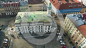 Aerial view of Plac Wolnica in Cracov. Beautiful Poland