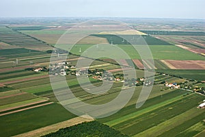 Aerial view of the plain of Vojvodina Province photo