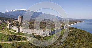 Aerial view of the Platamon Castle in the nothern Greece