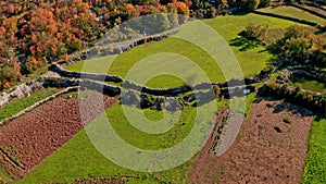 Aerial view of the plateau in the hinterland of Konavle in Croatia