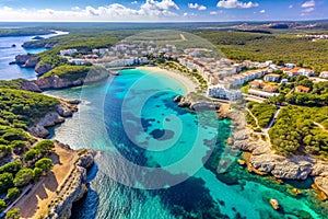 Landscape with Platja de Binigaus, Menorca island, Spain. Landscape with aerial view of Platja de Binigaus, Menorca island, Spain photo