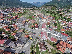 Aerial view of Plav town, Montenegro