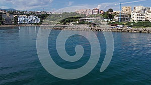 Aerial view of Playa de Cristo beach in Estepona, Spain