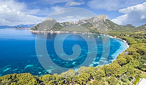 Aerial view with playa de Formentor photo