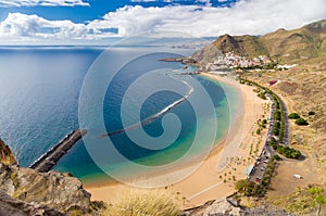 Aerial view of Playa de las Teresitas beach