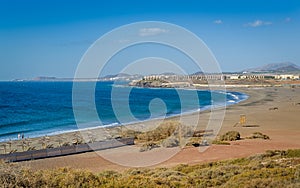 Aerial view of Playa de Tejita at Tenerife island photo