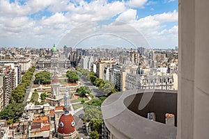 Aerial view of Plaza Congreso from Barolo Palace Balcony - Buenos Aires, Argentina photo