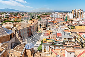 Aerial view of Plaza de Cardenal Belluga in Murcia, Spain photo