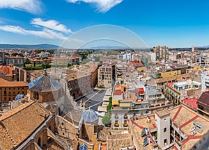 Aerial view of Plaza de Cardenal Belluga in Murcia, Spain photo