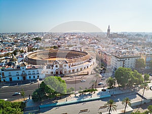 Aerial View Of Plaza De Toros In Seville Spain