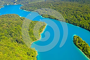 Aerial view of Plitvice Lakes National Park, Croatia