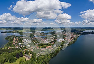 Aerial view of Ploen city in Germany photo
