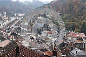 Aerial View Plombieres-les-bains, Vosges, France