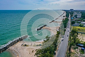 Aerial view of PMY Beach in Rayong, Thailand