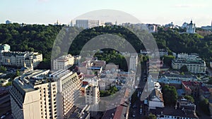 Aerial view of Podil district, Kyiv Ukraine