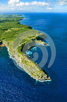 Aerial view of the Pointe de la Grande Vigie, Grande-Terre, Guadeloupe, Caribbean