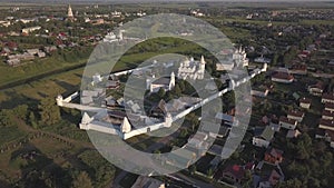 Aerial view on Pokrovsky Monastery in Suzdal, Vladimir oblast, Russia