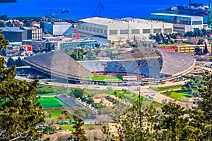 Aerial view at Poljud stadium in Split city, Croatia. photo