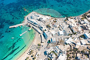 Aerial view of Pollonia town. Milos island, Greece photo