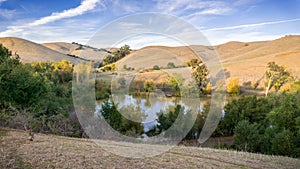 Aerial view of a pond in Garin Dry Creek Pioneer Reginal Park photo