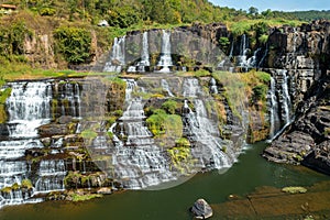 Aerial view of Pongour waterfall