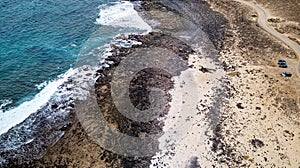 Aerial view of Popcorn Beach - Spain, Canary Islands, Fuerteventura photo