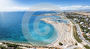 Aerial view of the popular Glyfada coast, south Athens photo