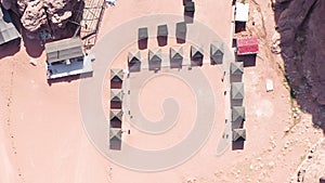 Aerial view of the popular Little Bride area in the desert of Eadi Rum.