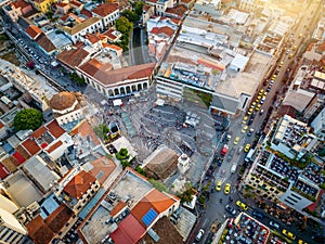 Aerial view of the popular Monastiraki square in Athens photo