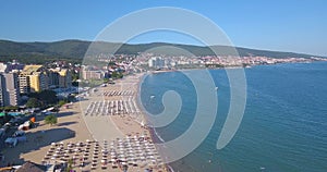 Aerial view of Popular summer resort Sunny Beach, Bulgaria.