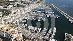 aerial view of the port of cabopino in the municipality of Marbella, Andalusia